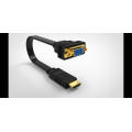 HDMI Male to VGA Female Flat Cable PVC Audio Video Adapter